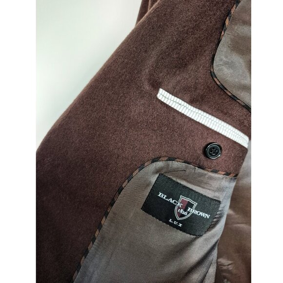 Black Brown 1826 100% Cashmere Blazer, Sz 42L Two Button Brown Sport Coat - Picture 7 of 16